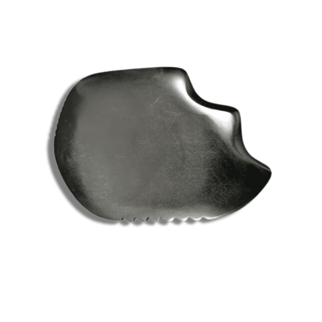 Gua Sha Bian sten för kropp från Me Anima. Massageverktyg med tre sidor som löser upp spänningar, stimulerar blodflödet och ger en avslappnande kroppsbehandling.